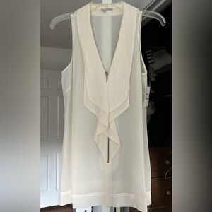 NWT sheer silk ruffle tank